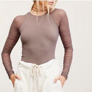 Free People Scrunch Sleeve Seamless Top